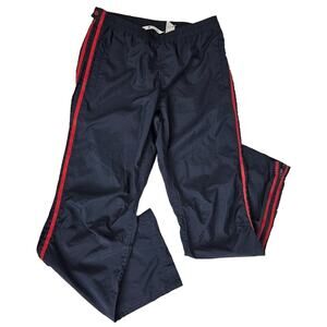 Vintage Tommy Hilfiger Athletics Track Pants Windbreaker SMALL Blue Snap